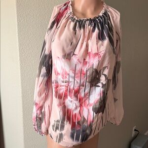 White House Black Marhet Floral Print Women's Top